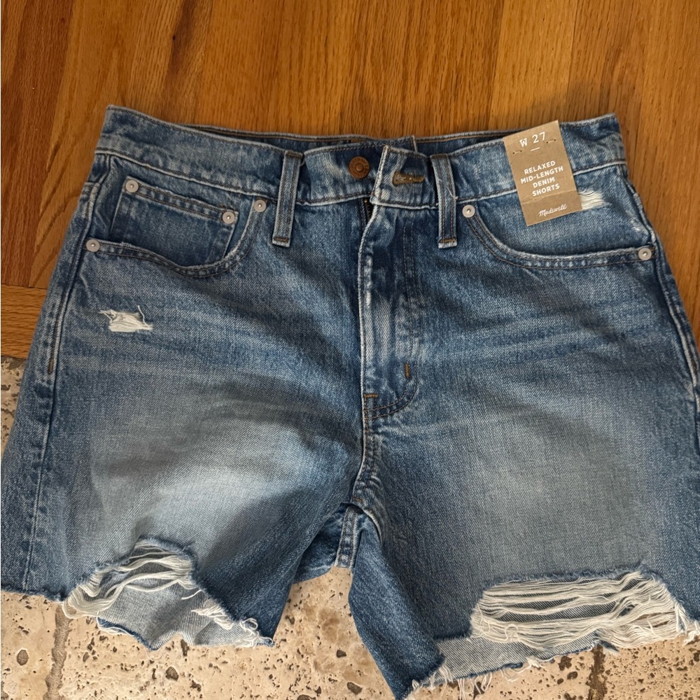 Madewell Blue High Waist Denim Shorts